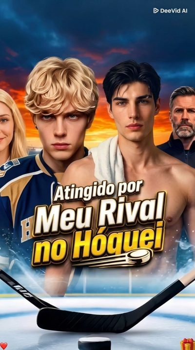 Capa da minissérie ATINGIDO POR MEU RIVAL NO HÓQUEI Pucked By My Hockey Rival