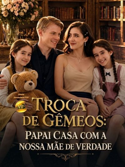 Capa da minissérie TROCA DE GÊMEOS: PAPAI CASA COM A NOSSA MÃE DE VERDADE TWIN SWAP: DADDY MARRY OUR REAL MOMMY Legenda exclusiva